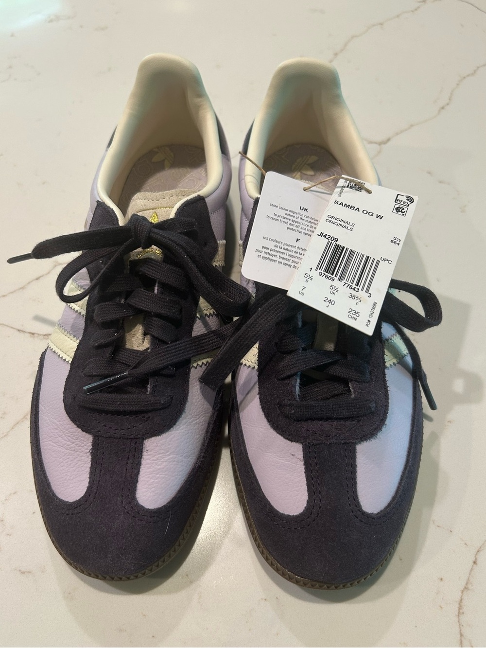 Adidas Samba Purple and Cream Sneakers NWT- no box